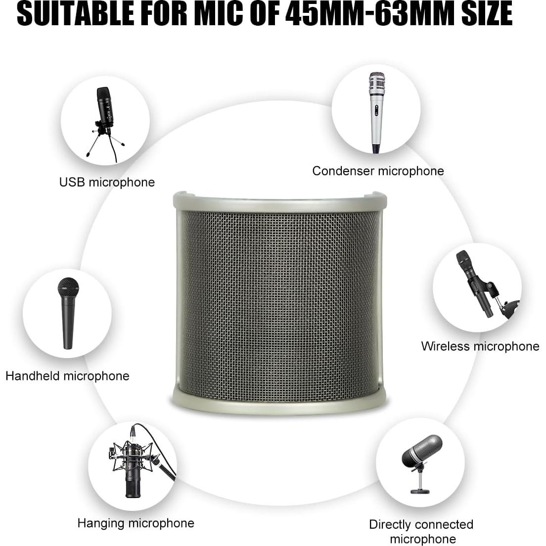 Filtro Pop Micfuns Dorado para Micrófono 10.16 cm