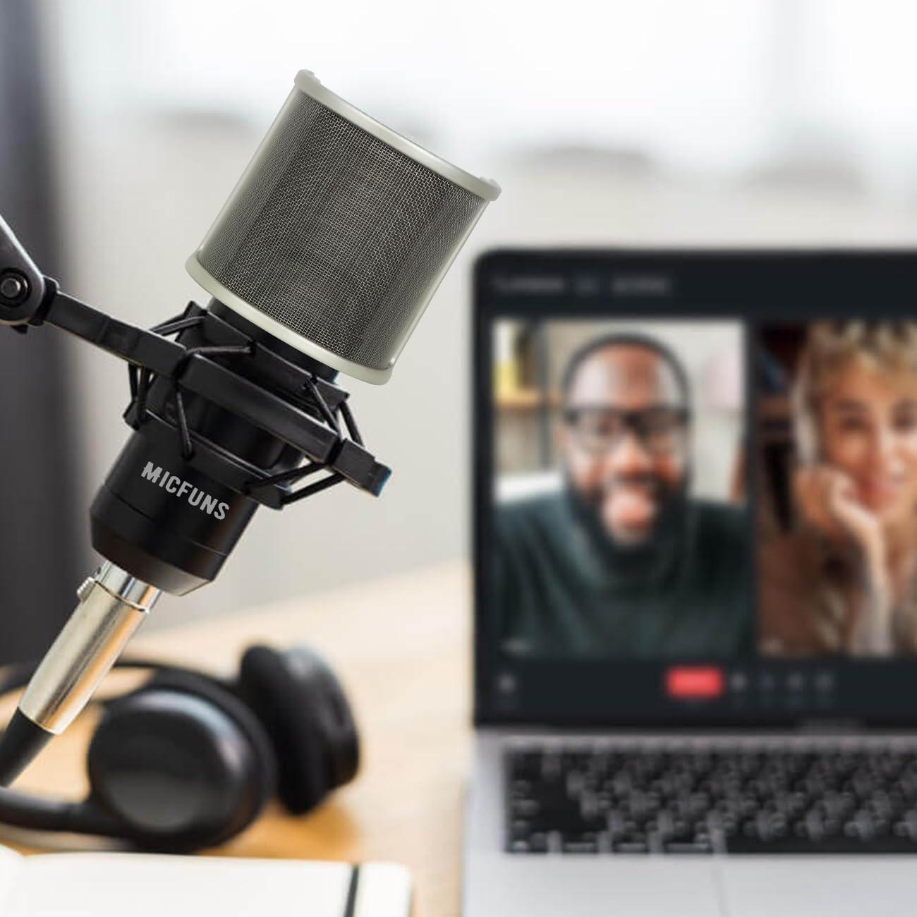 Filtro Pop Micfuns Dorado para Micrófono 10.16 cm