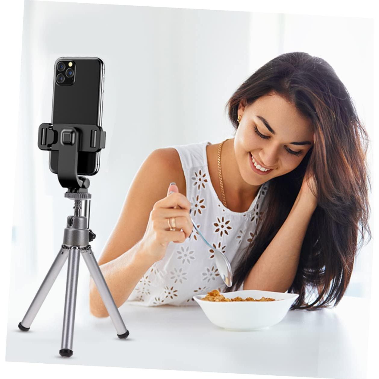 Soporte de Teléfono Portátil STOBOK 2 Piezas Aluminio Plata