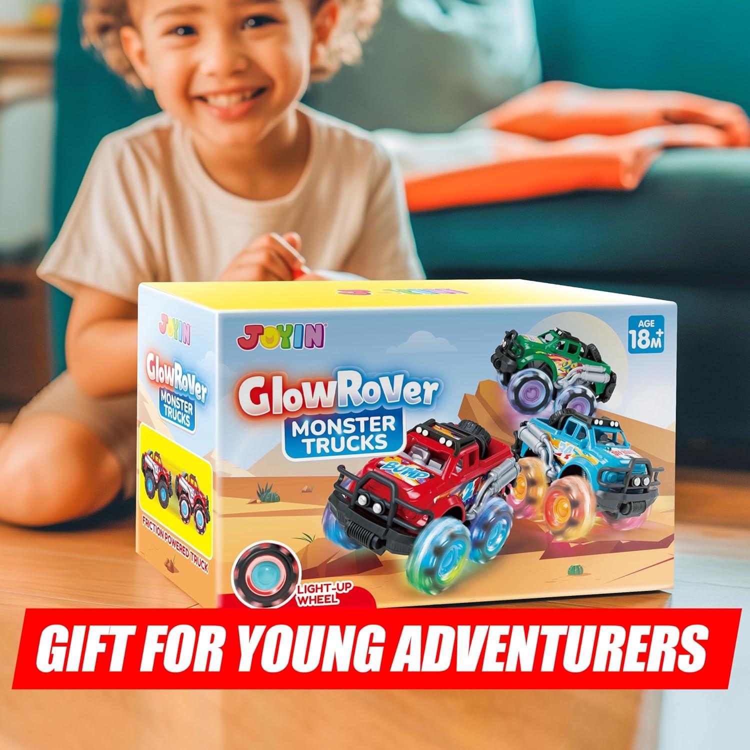Paquete de 3 Camiones Monster GlowRover con Ruedas LED