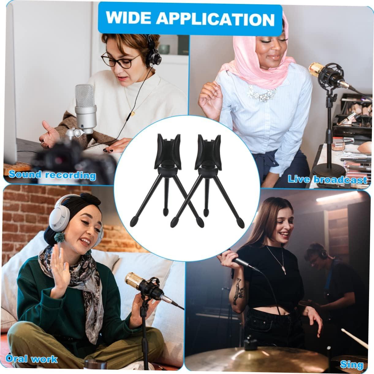 Soporte de Micrófono Ajustable Kisangel 2Pcs Negro Universal