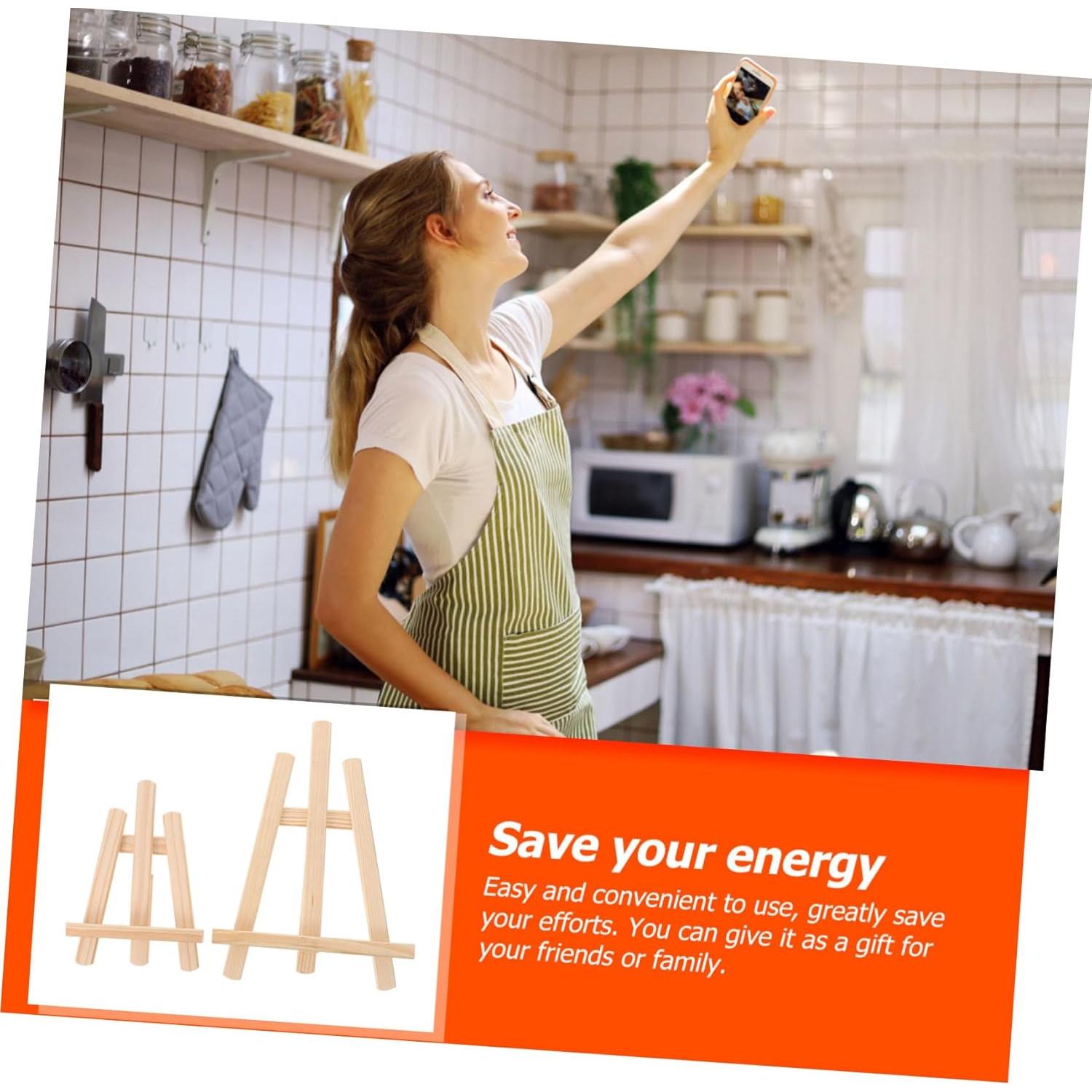 Soporte de Teléfono de Madera STOBOK 2 Piezas Plegable