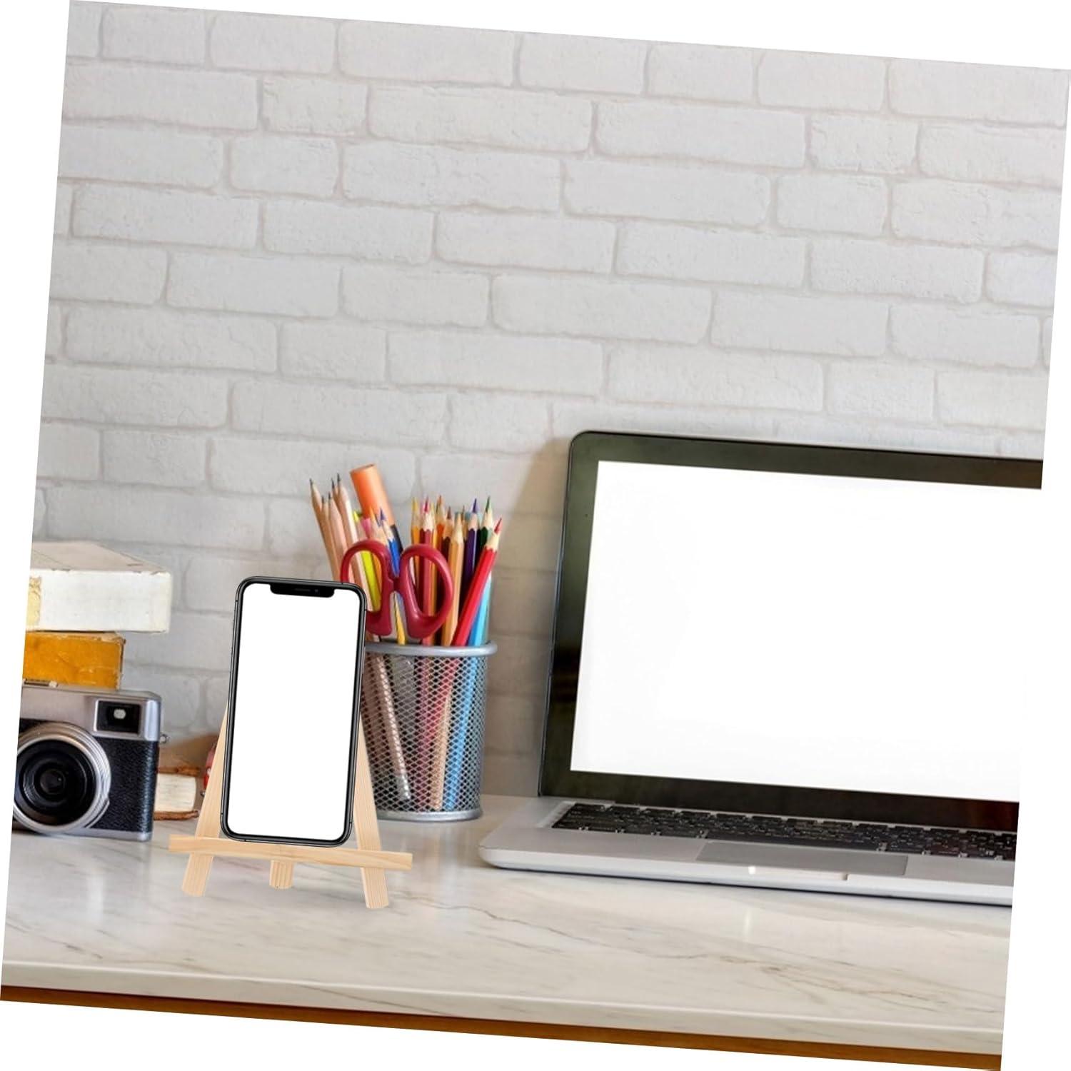 Soporte de Teléfono de Madera STOBOK 2 Piezas Plegable