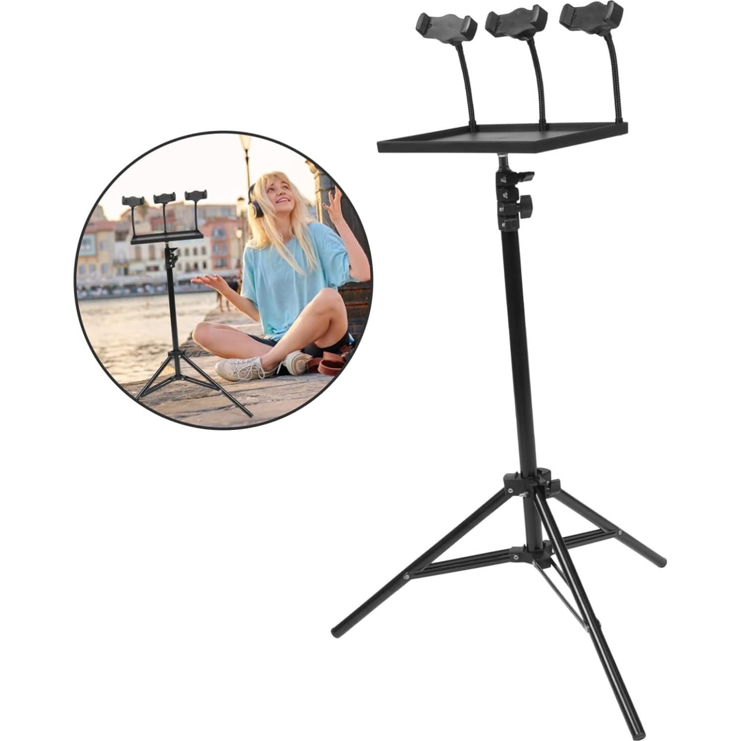 Soporte de Trípode Ajustable Yardwe para Proyector y Laptop