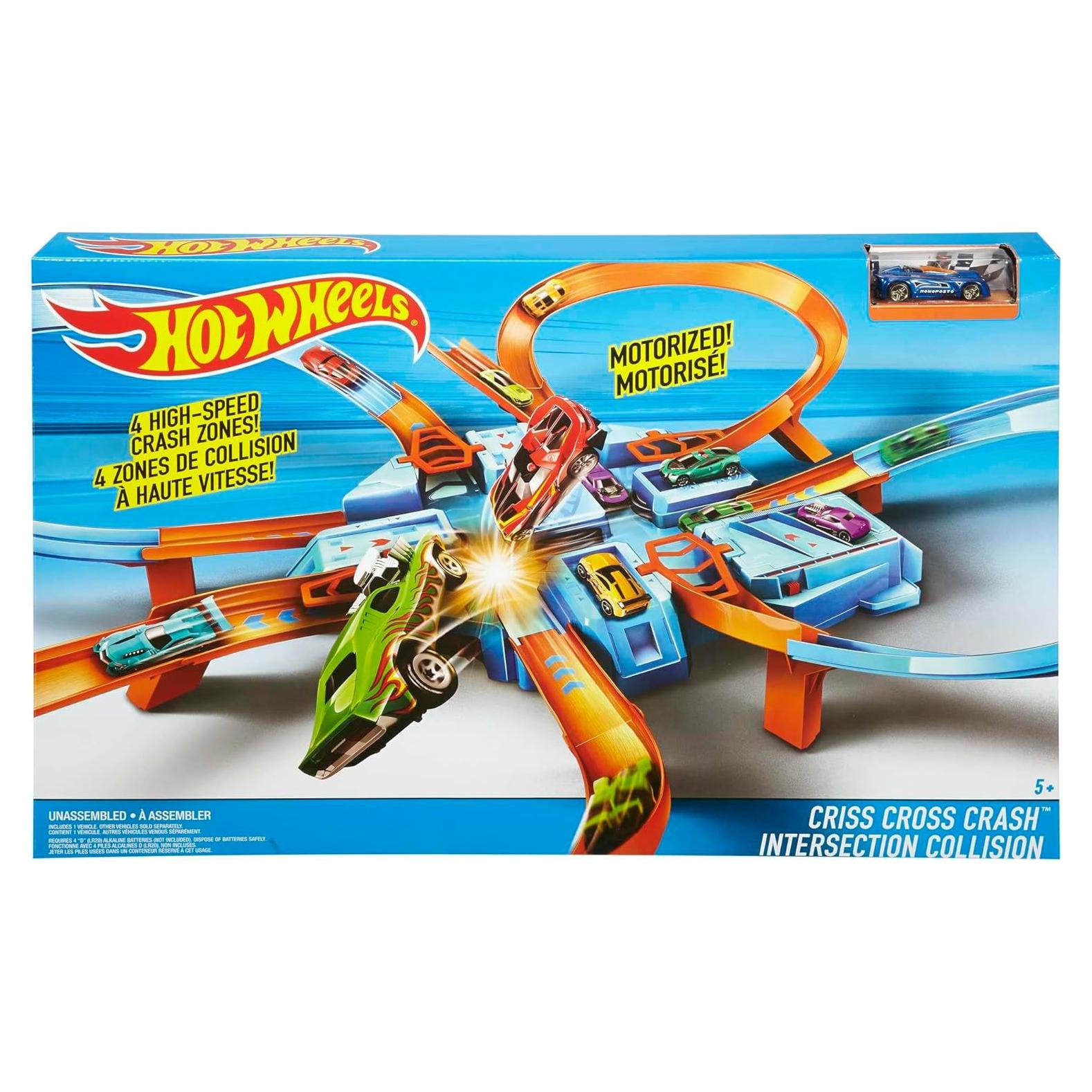 Juego de Pista de Autos Hot Wheels Choque Cruzado 4,88 m