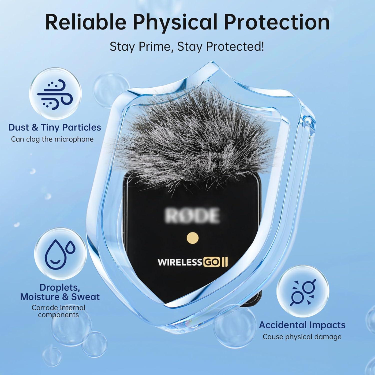 4PCS Filtro Parabrisas Rode Wireless Go II - Reducción Ruido Viento