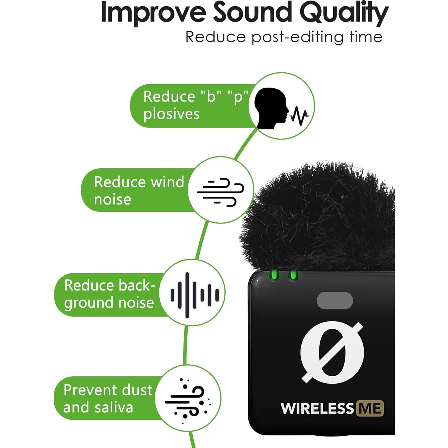 Filtro Pop YOUSHARES para Micrófono Rode Wireless ME - 2 Pcs