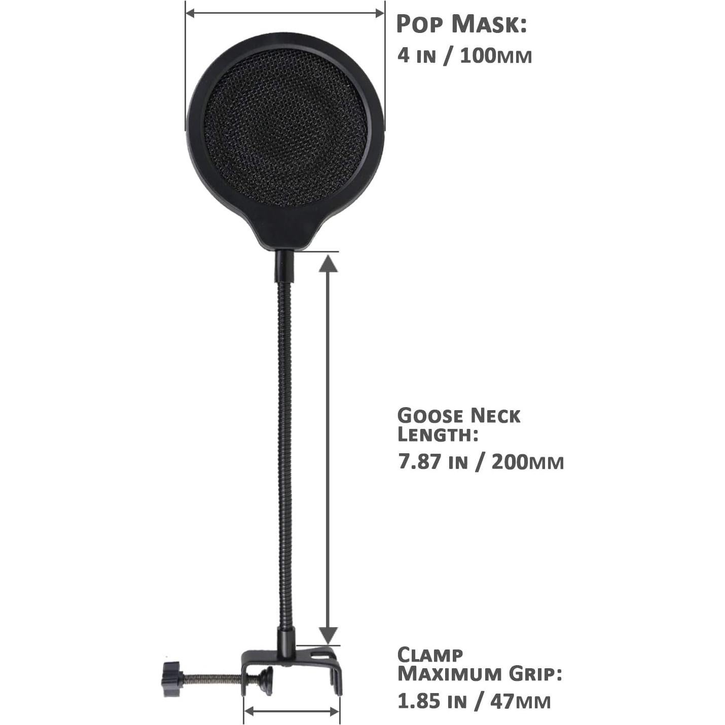 Filtro Pop para Micrófono Shure MV7 - 4" Paraviento 3 Capas