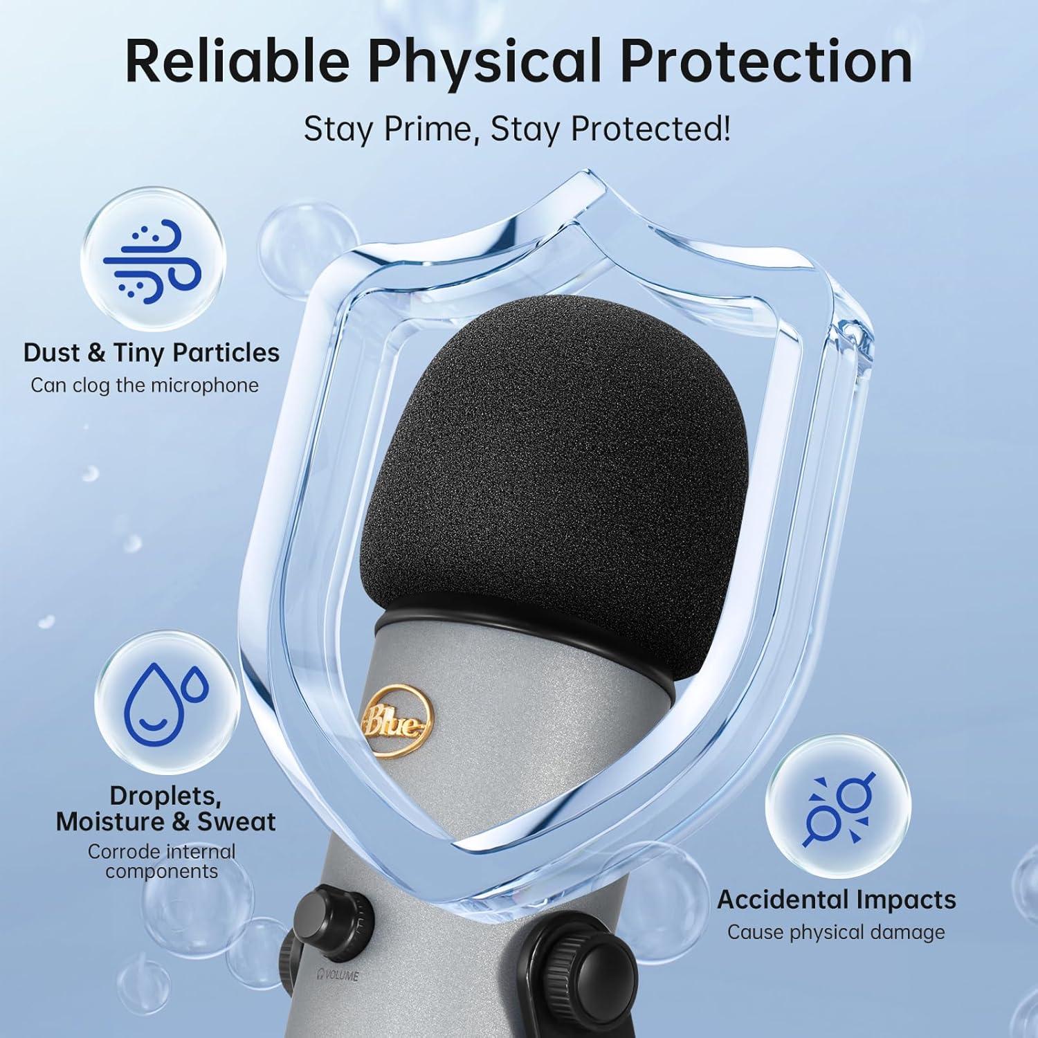 Filtro Pop Espuma Negra para Micrófonos Blue Yeti y Pro