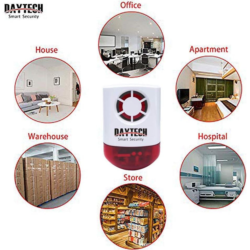 Kit de Alarma Inalámbrica Daytech con 1 Sirena y 4 Botones