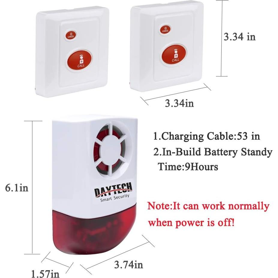 Kit de Alarma Inalámbrica Daytech con 1 Sirena y 4 Botones