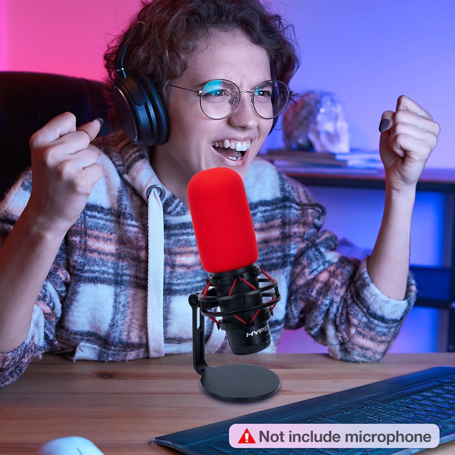 Filtro Pop Rojo SUNMON para Micrófono HyperX QuadCast