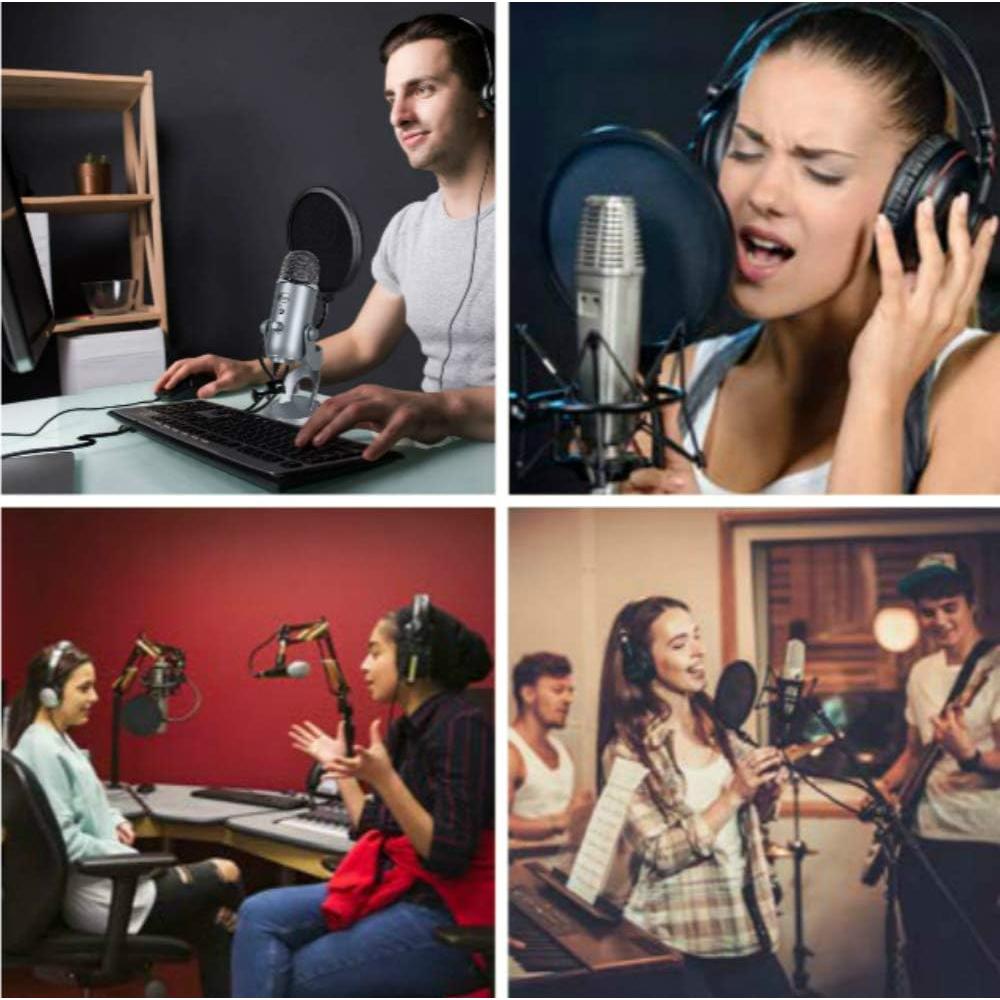 Filtro Pop de Micrófono de Estudio con Cuello de Ganso Ajustable