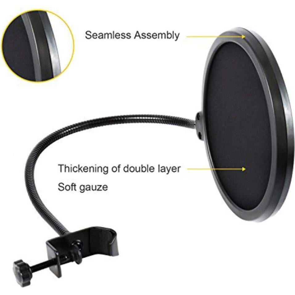 Filtro Pop de Micrófono de Estudio con Cuello de Ganso Ajustable