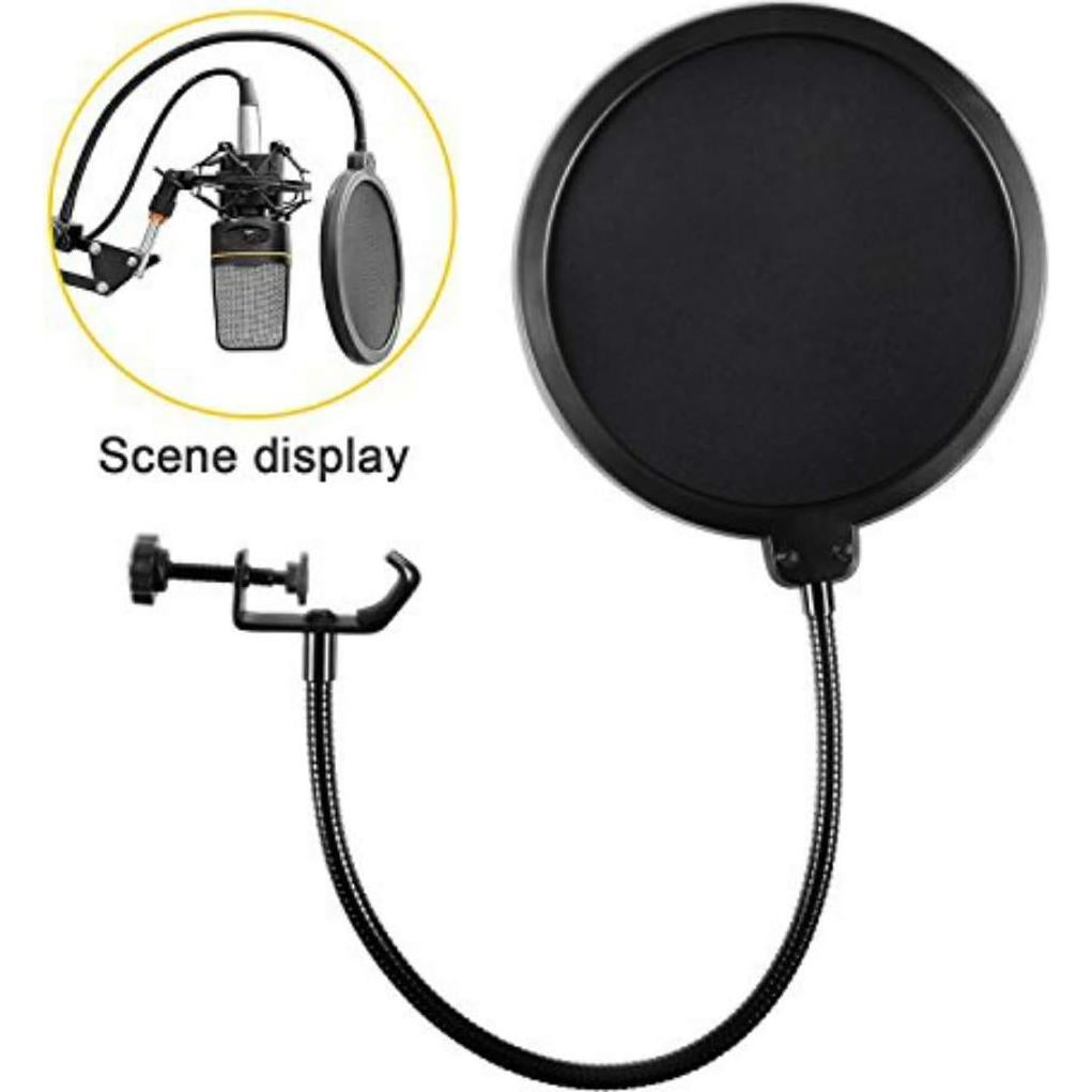 Filtro Pop de Micrófono de Estudio con Cuello de Ganso Ajustable