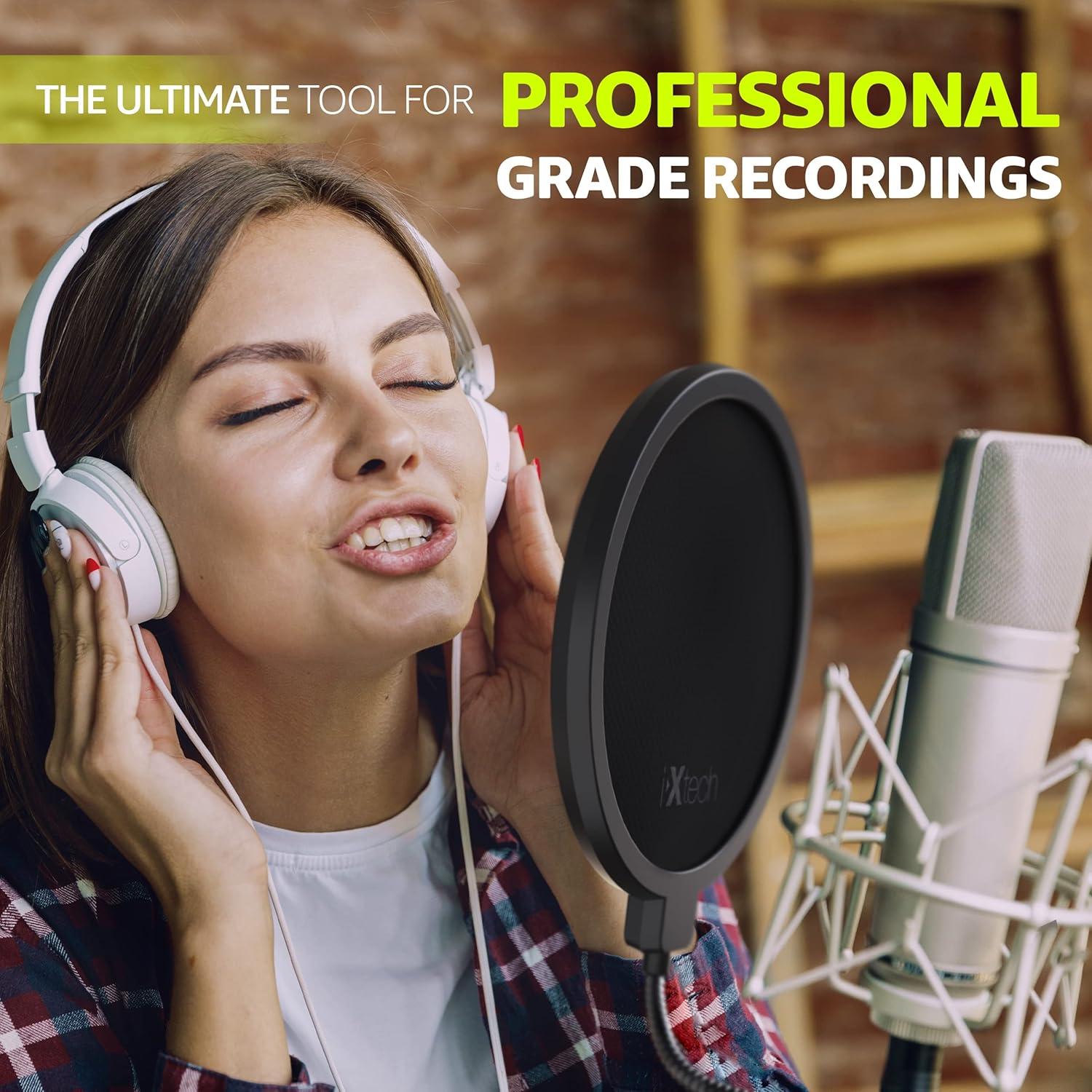 Filtro Pop IXTECH para Micrófono Doble Capa 53.34x15.24cm