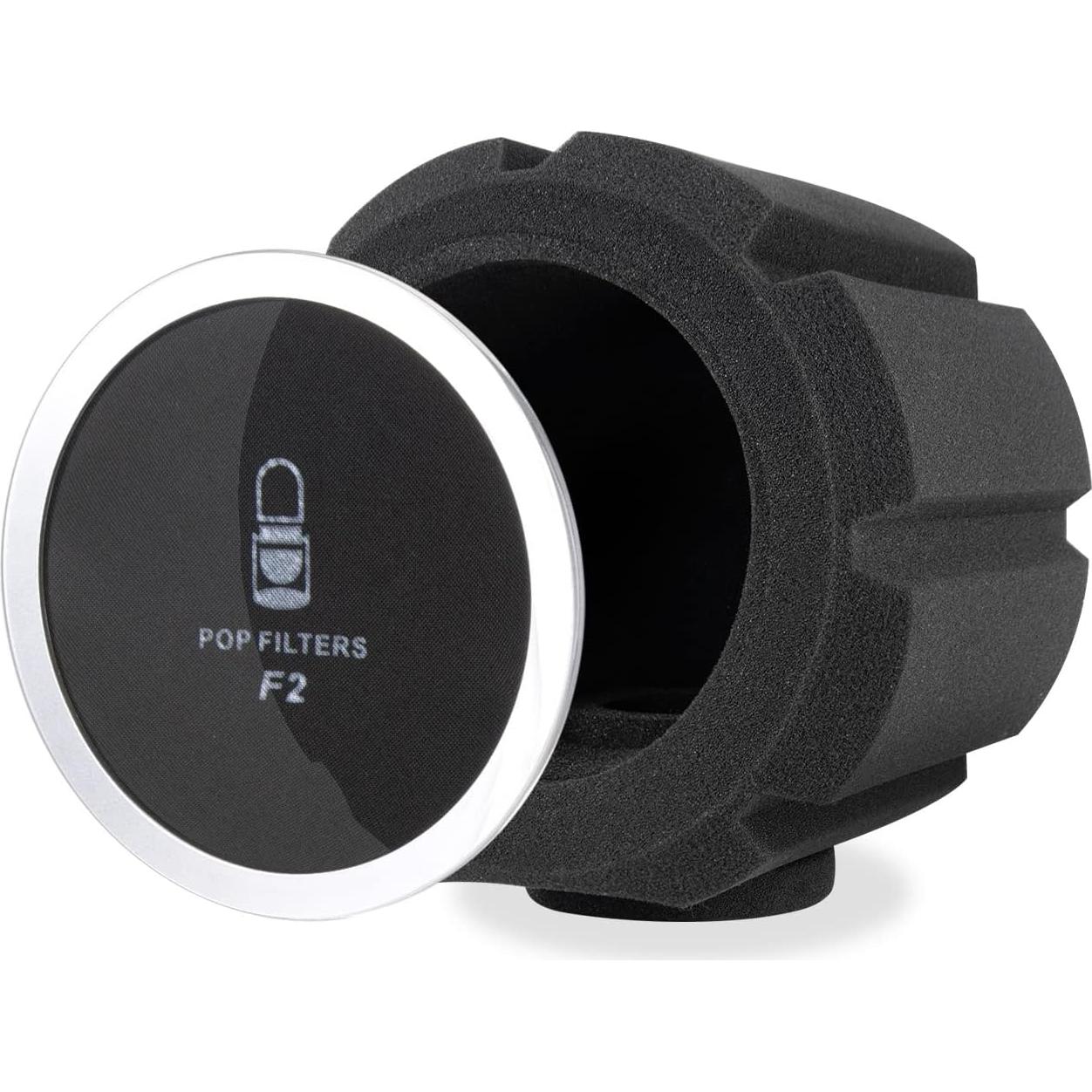 Filtro Pop Grande Facmogu para Micrófono Negro - Reducción de Ruido