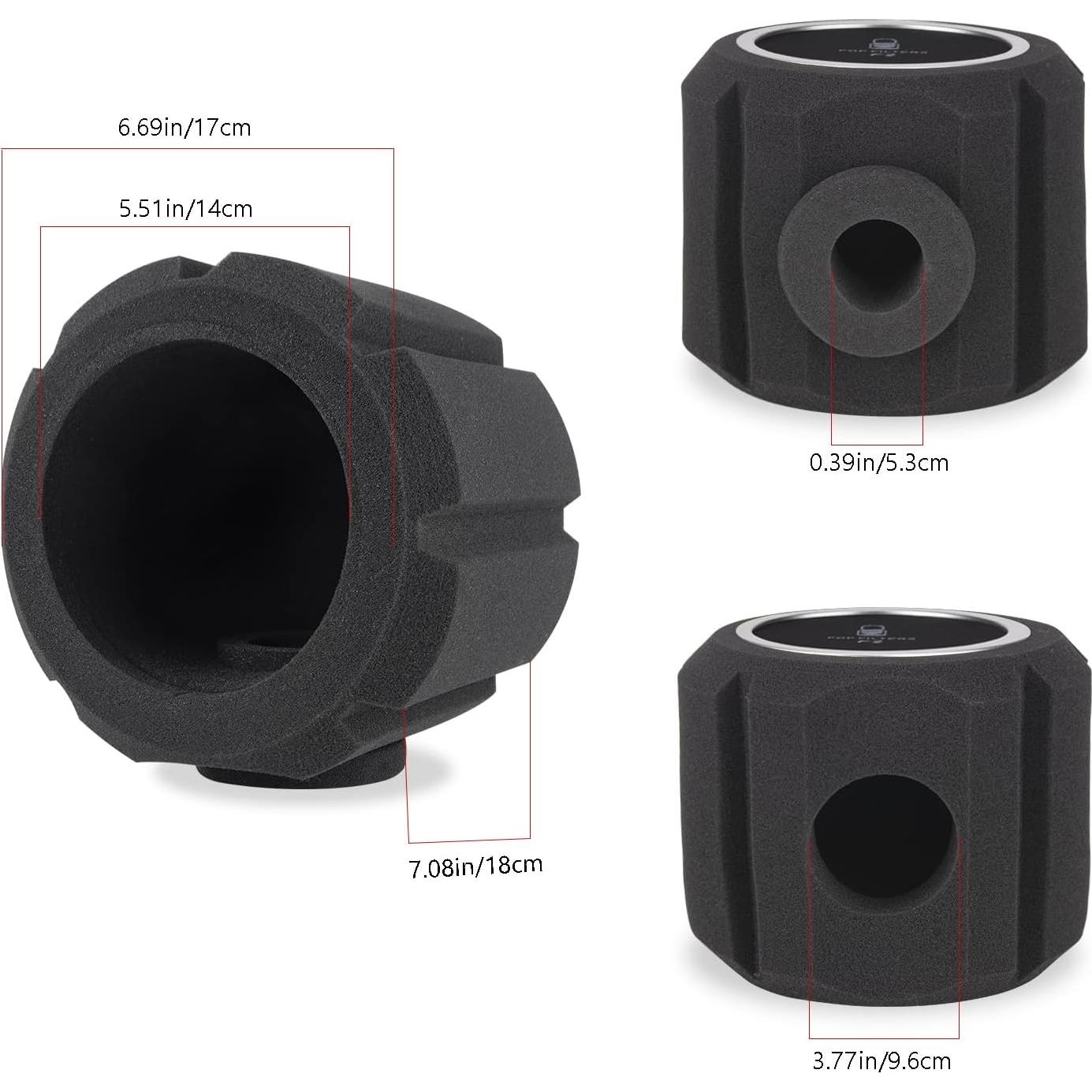 Filtro Pop Grande Facmogu para Micrófono Negro - Reducción de Ruido