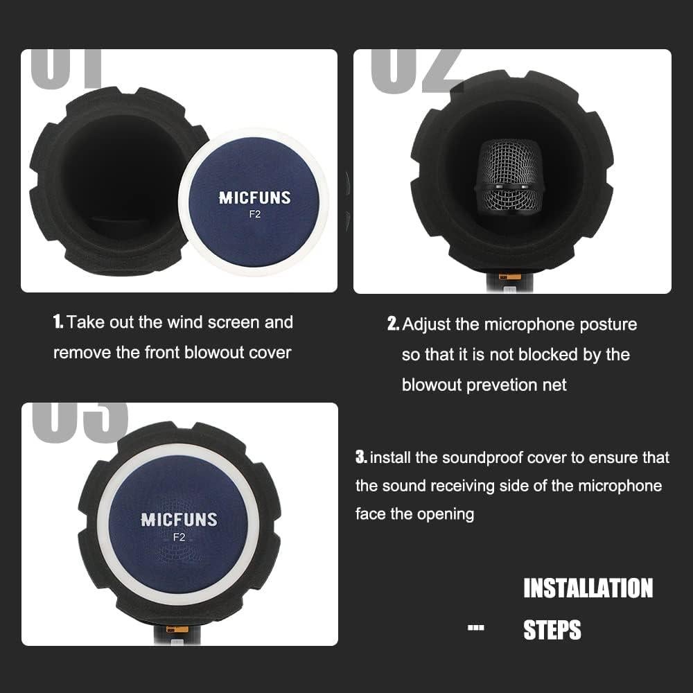 Filtro Antipop Micrófono Profesional Micfuns 45-60mm Azul