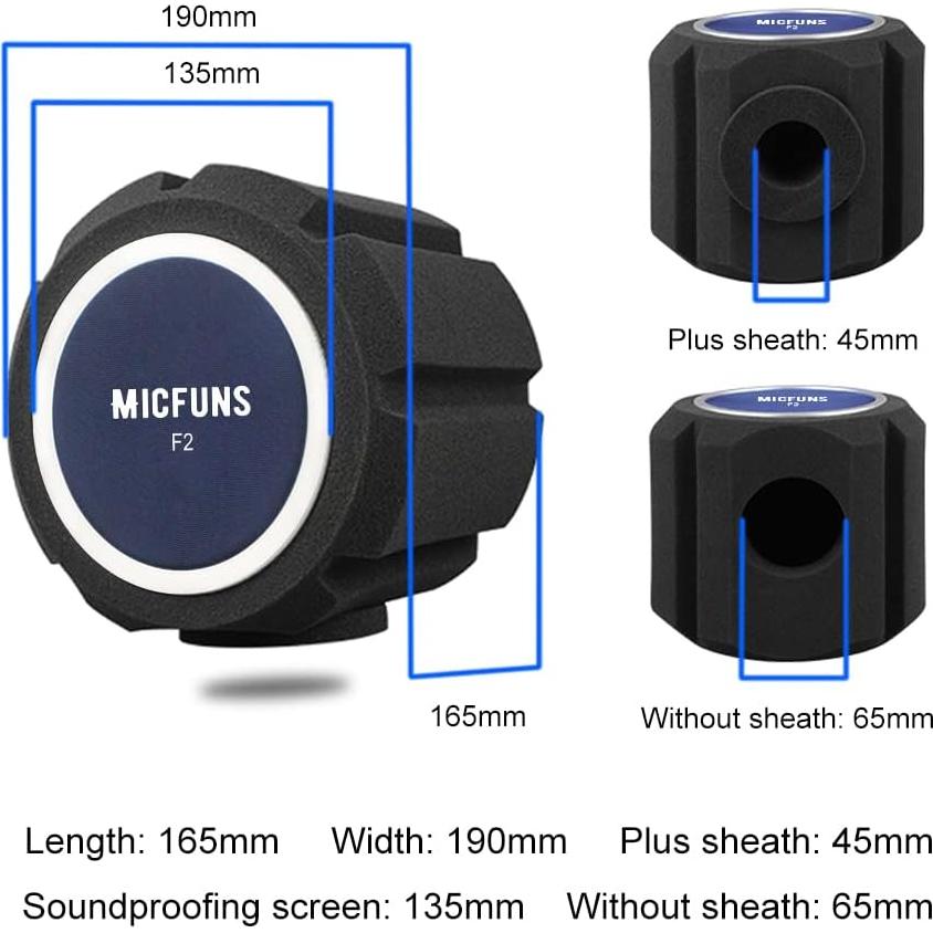 Filtro Antipop Micrófono Profesional Micfuns 45-60mm Azul