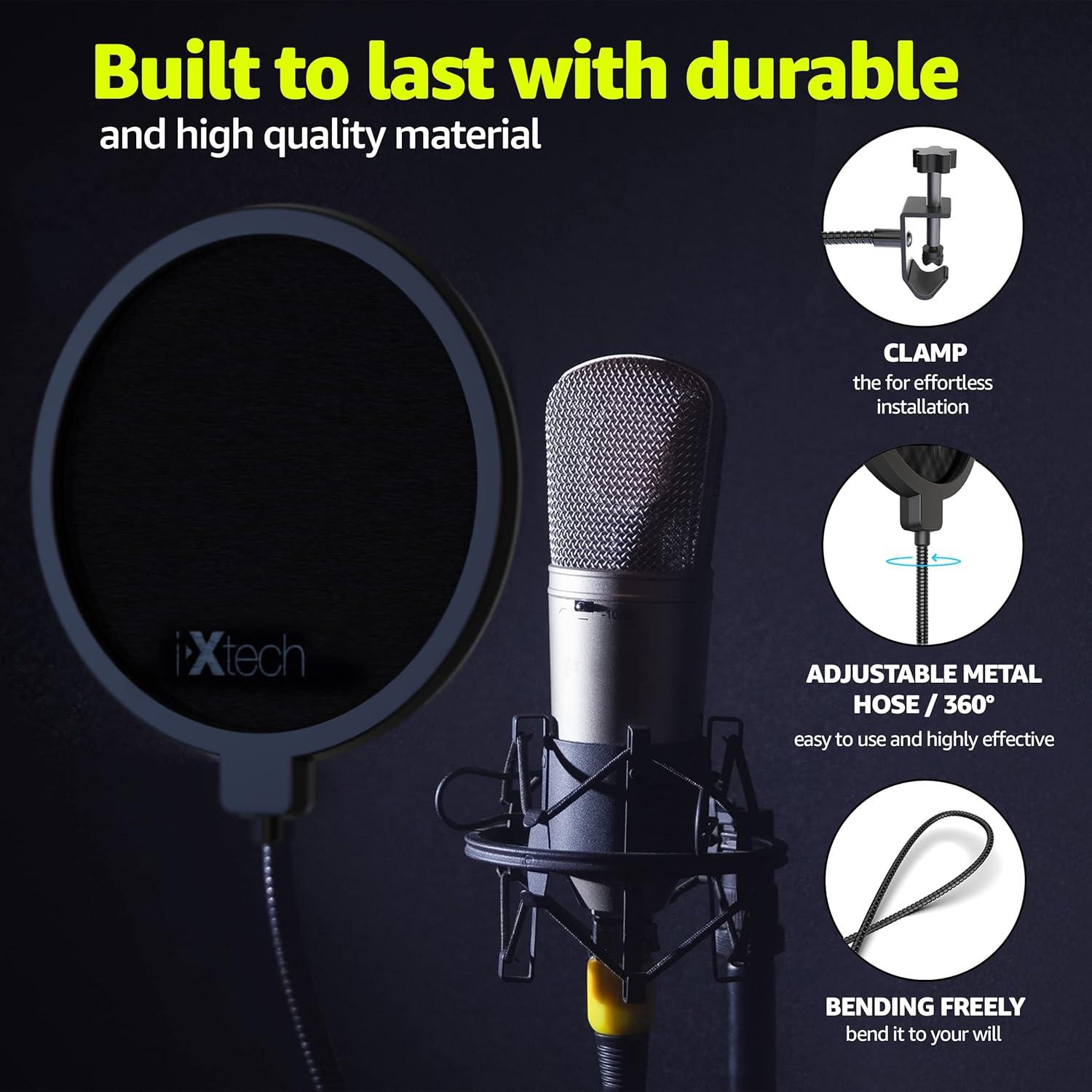 Filtro Pop IXTECH para Micrófono Blue Yeti Doble Capa