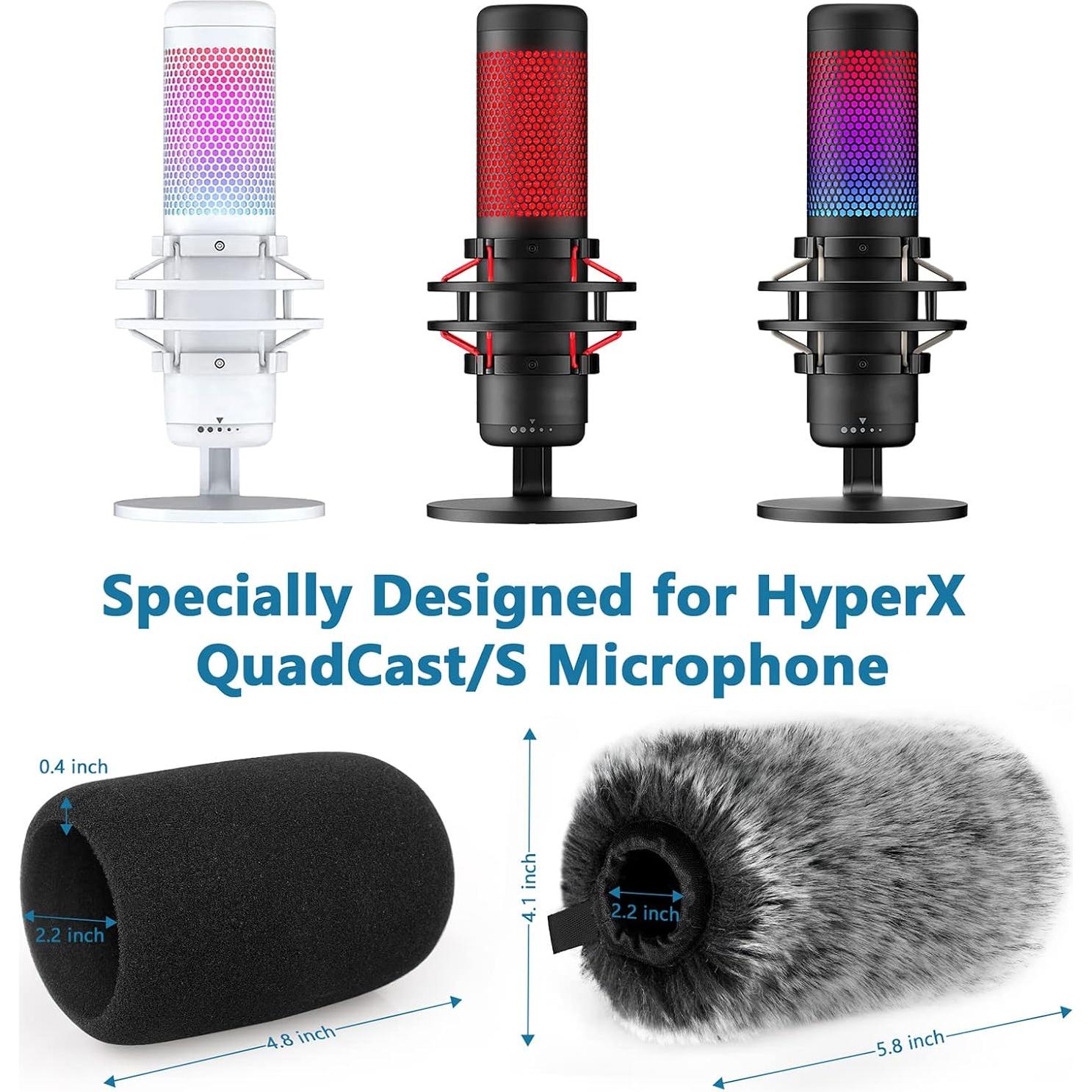 Filtro Pop HyperX QuadCast S + Cubierta de Viento Peluda