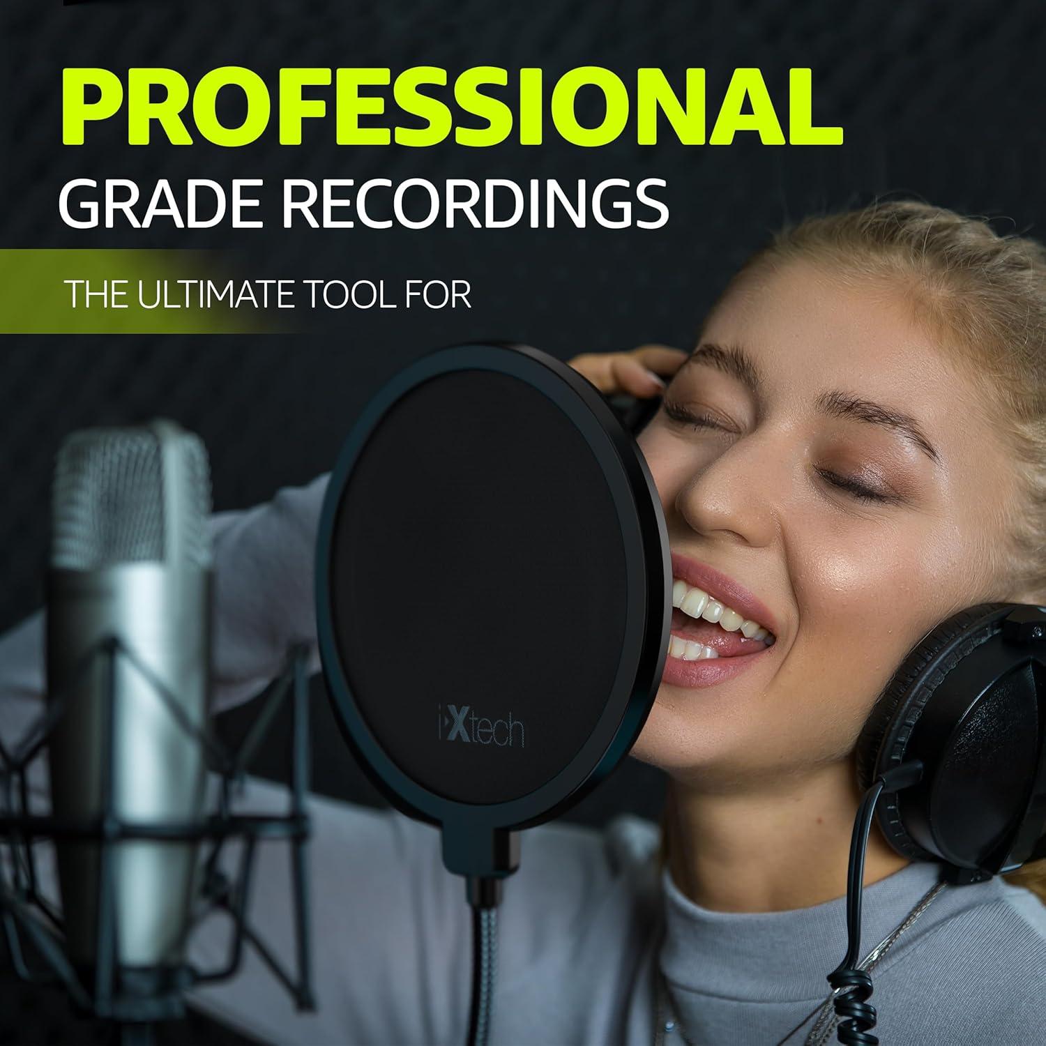 Filtro Pop IXTECH Doble Capa para Micrófono Blue Yeti