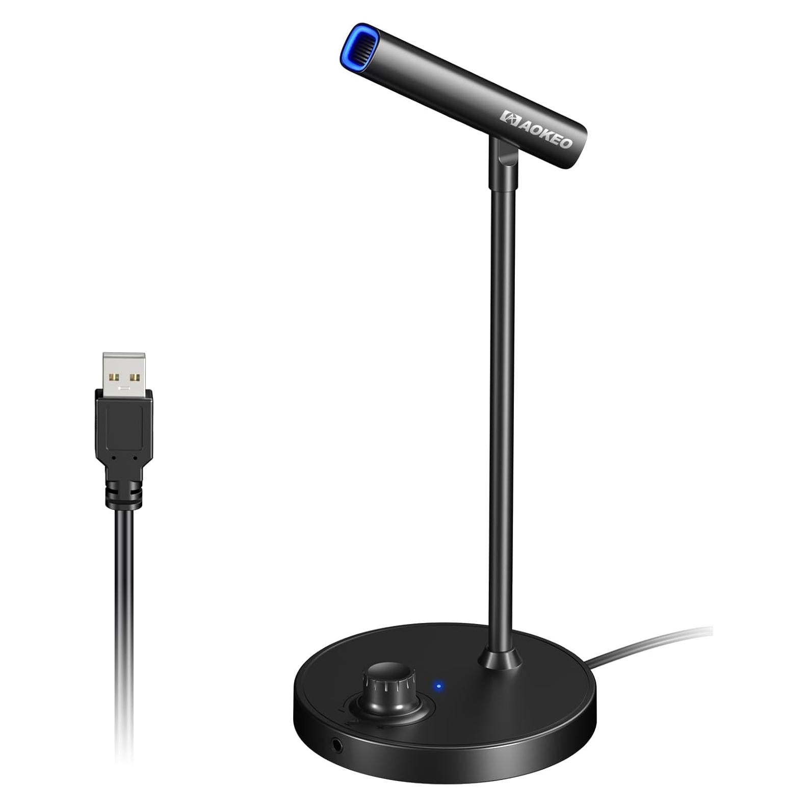 Micrófono USB Aokeo AK-2 para PC con Cancelación de Ruido