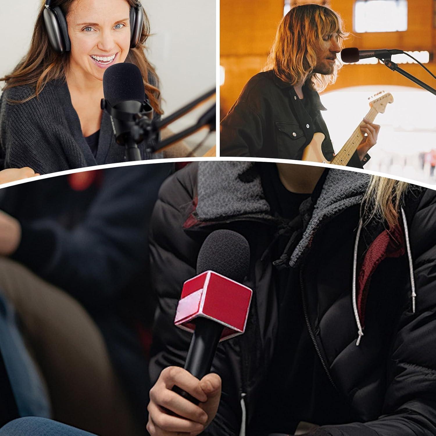 Funda de Micrófono Espuma PAGOW 6 Pcs Negra 7.4x6.5 cm