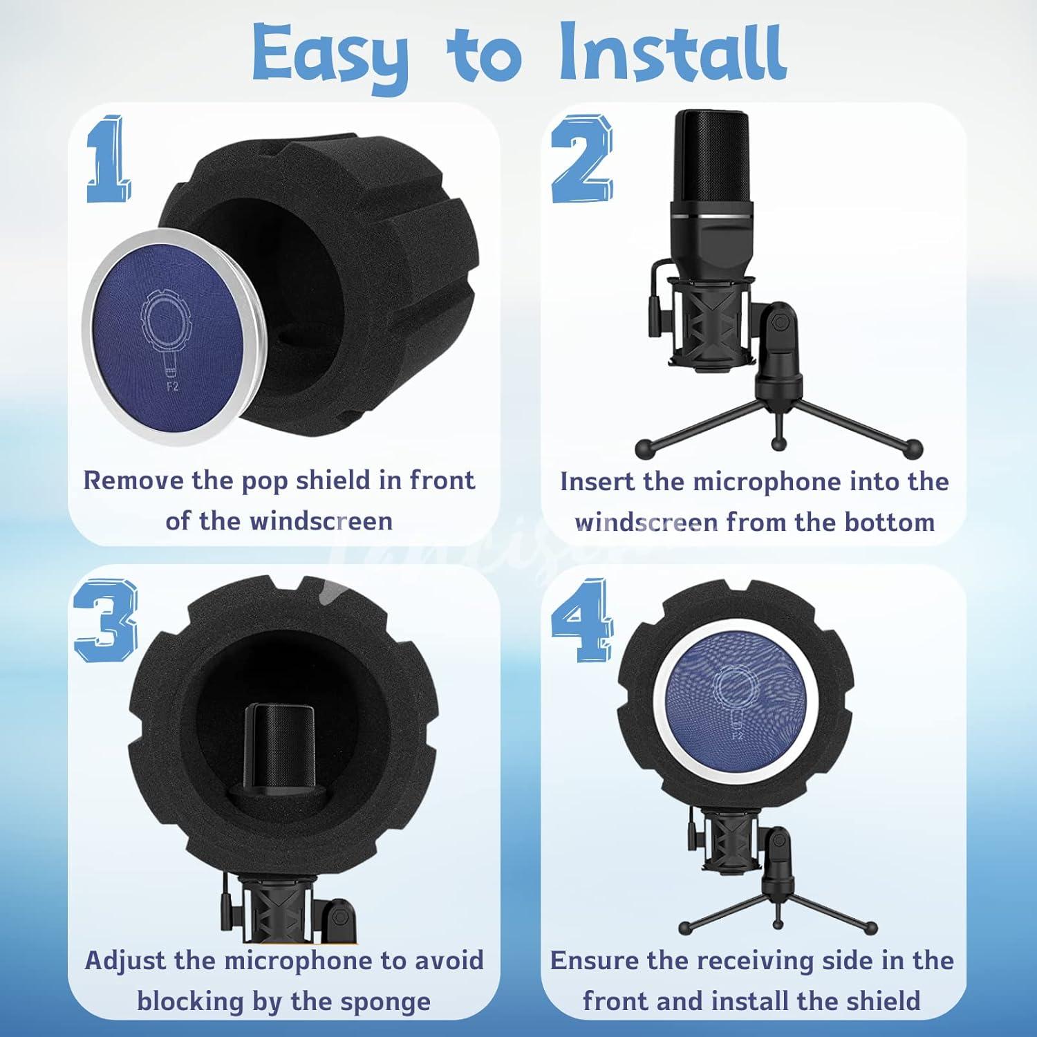 Filtro Pop de Micrófono Rojo - Aislante Acústico Profesional