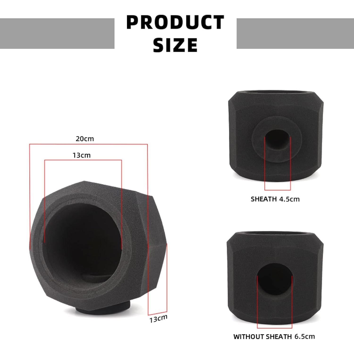 Filtro Pop para Micrófono Negro Esponja 22x21x18cm