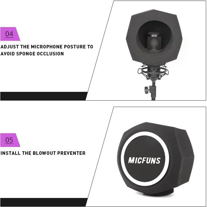 Filtro Pop para Micrófono Negro Esponja 22x21x18cm