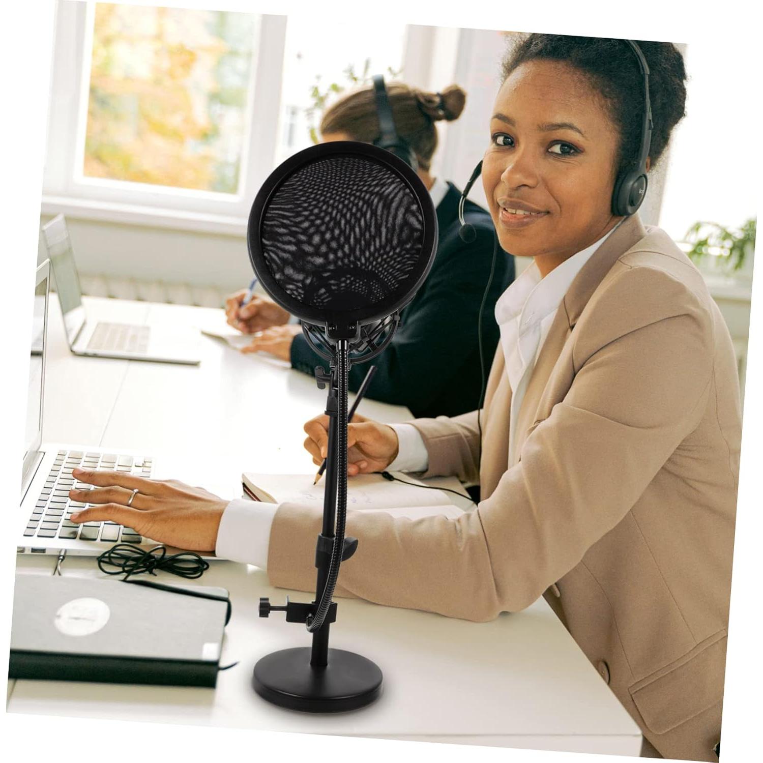 Soporte de Micrófono de Escritorio Ajustable Yardwe 33cm Negro