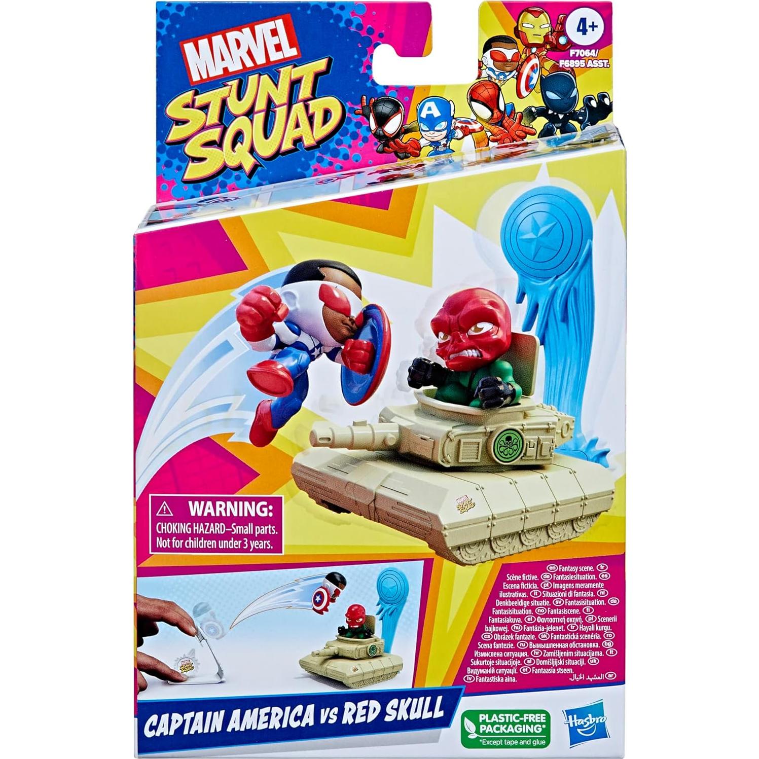 Playset Marvel Stunt Squad Capitán América vs Cráneo Rojo