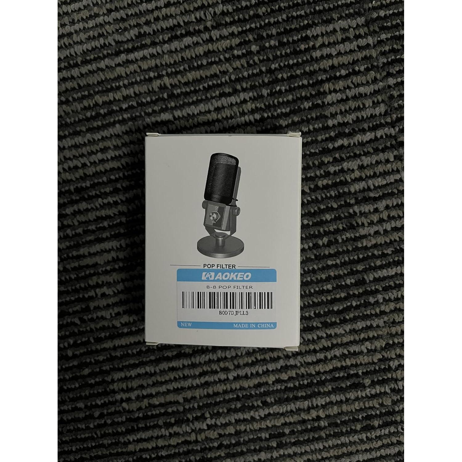 Filtro Pop AOKEO B-8 para Micrófono - Compatible con Elgato, Rode, Blue Yeti