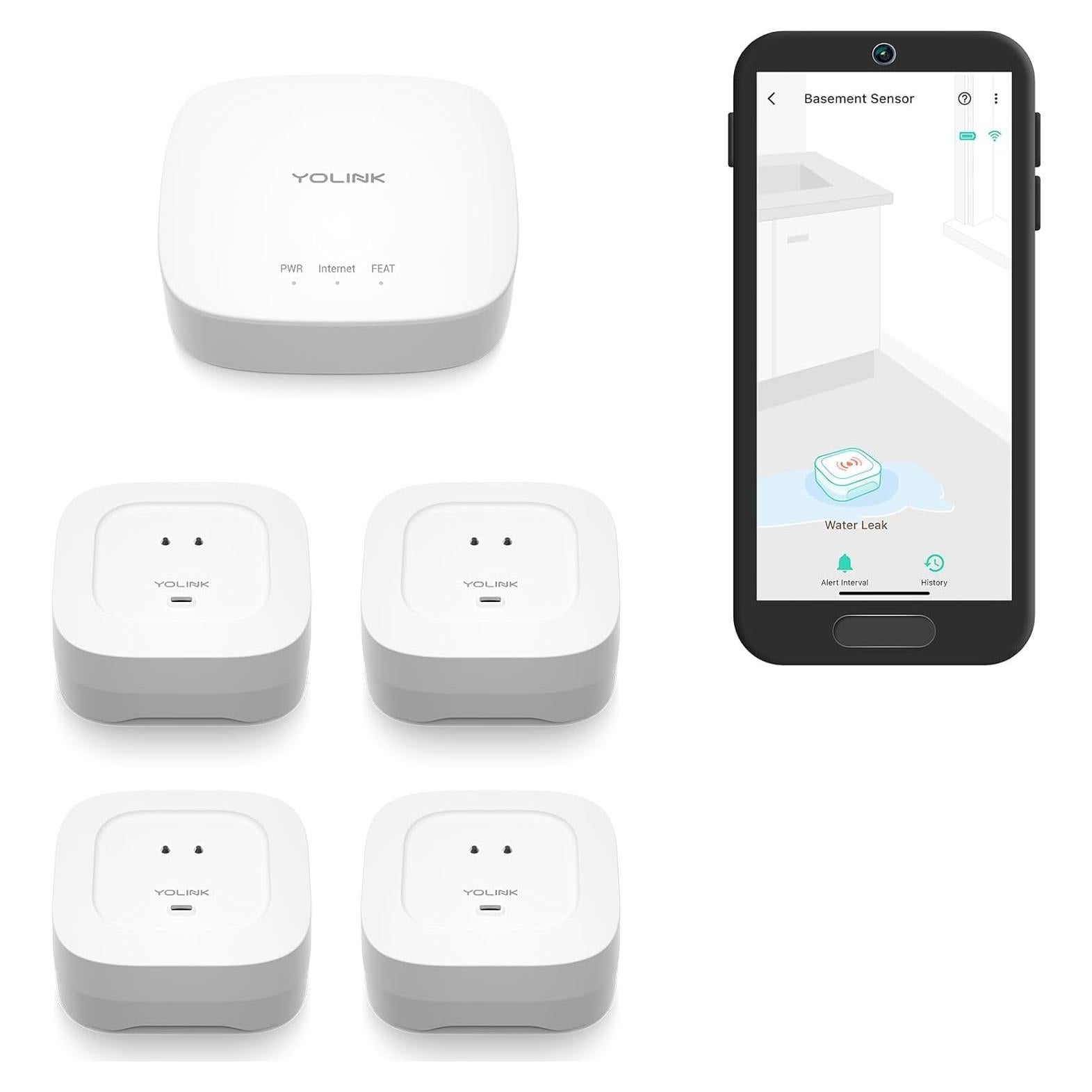 Kit de Inicio Hogar Inteligente YoLink Hub y 4 Sensores