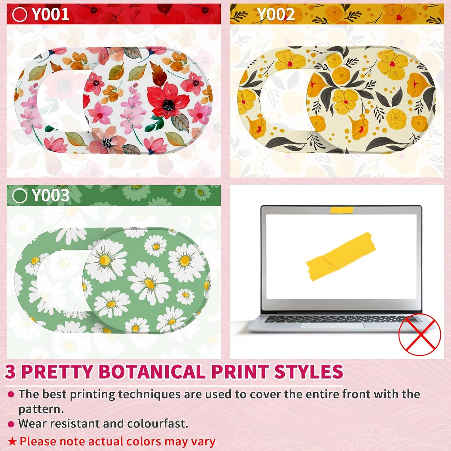 Cubierta de Webcam Yilador Ultra Fina 3 Flores - Privacidad