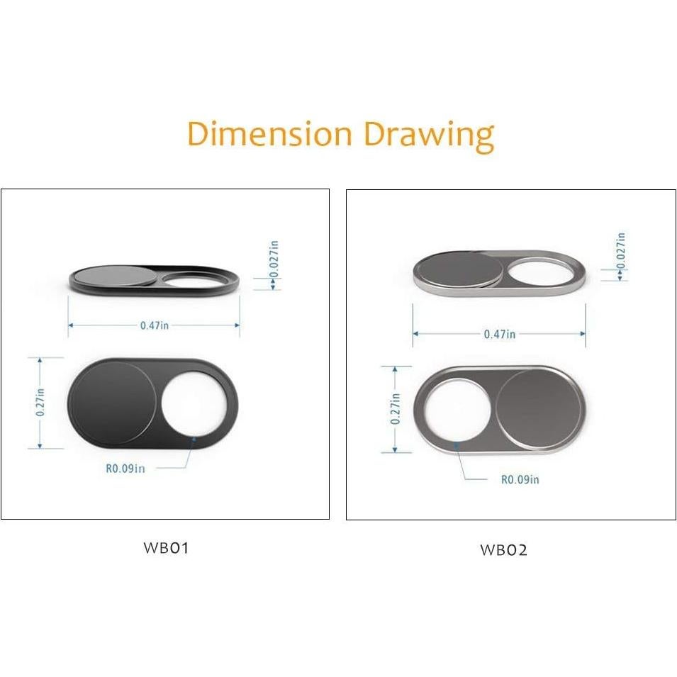 Cubierta de Webcam Magnética Cimkiz - 6 Paquetes (3 Negros + 3 Plateados)