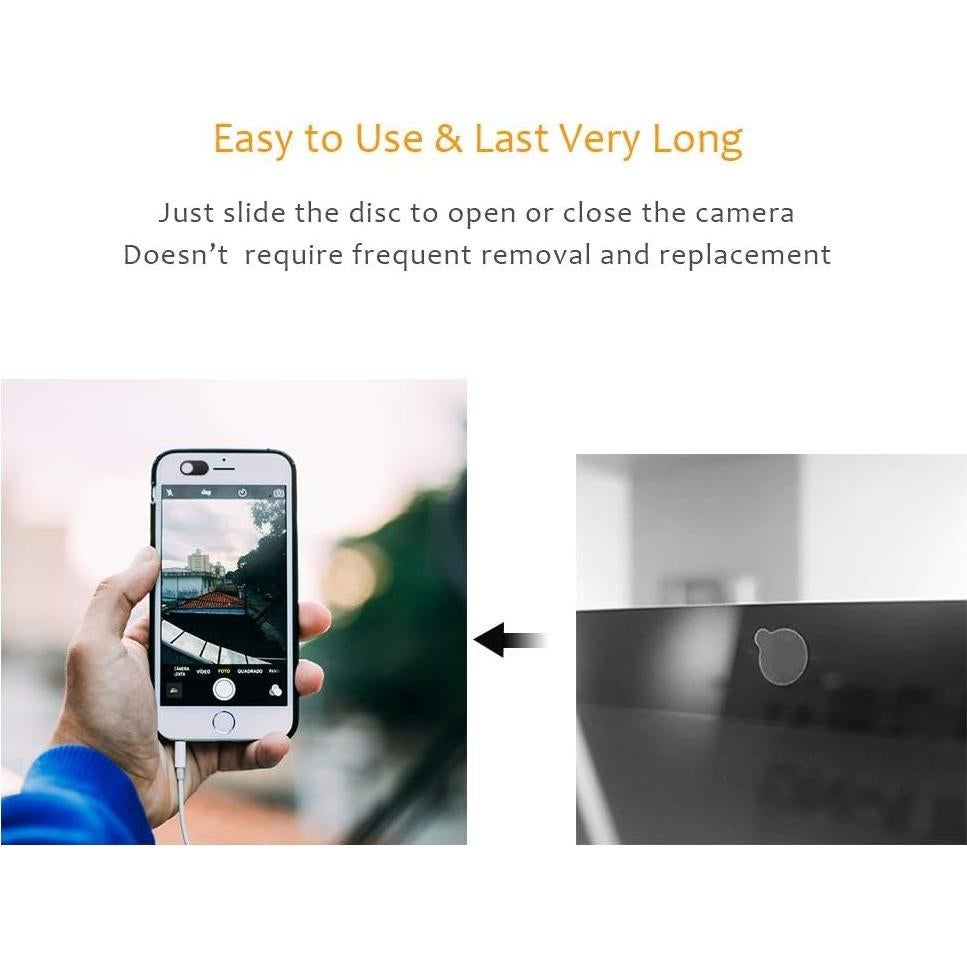 Cubierta de Webcam Magnética Cimkiz - 6 Paquetes (3 Negros + 3 Plateados)
