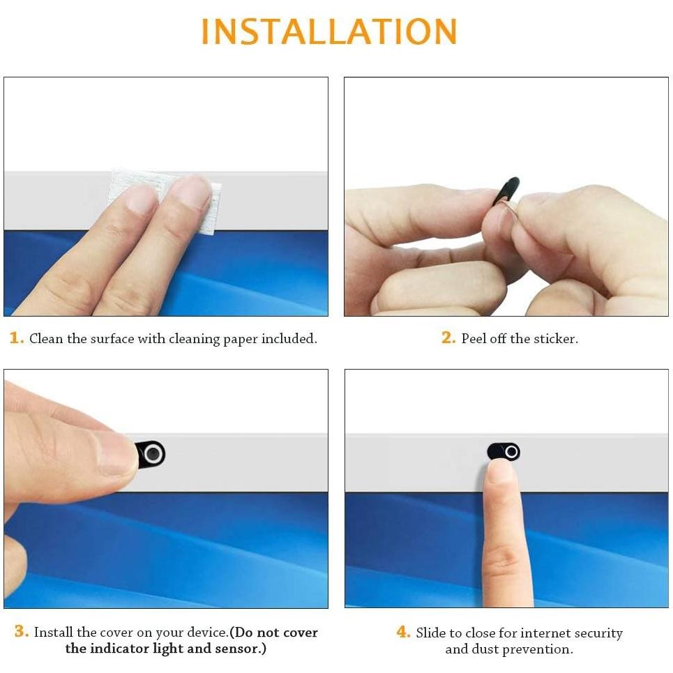 Cubierta de Webcam Magnética Cimkiz - 6 Paquetes (3 Negros + 3 Plateados)