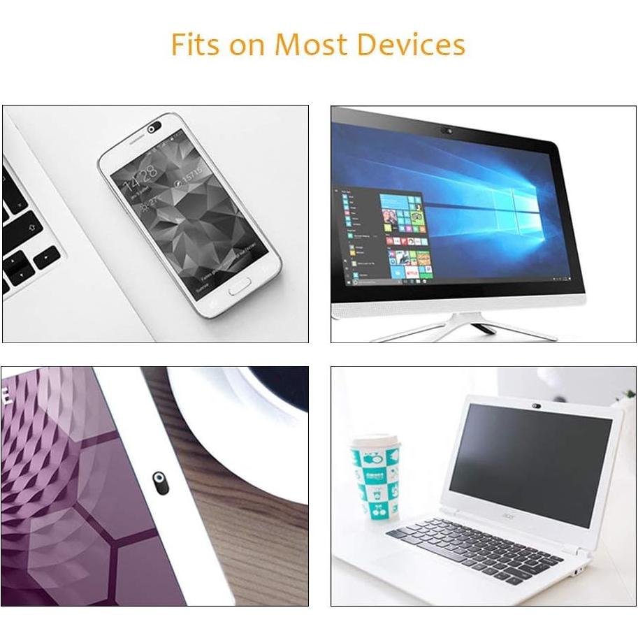 Cubierta de Webcam Magnética Cimkiz - 6 Paquetes (3 Negros + 3 Plateados)