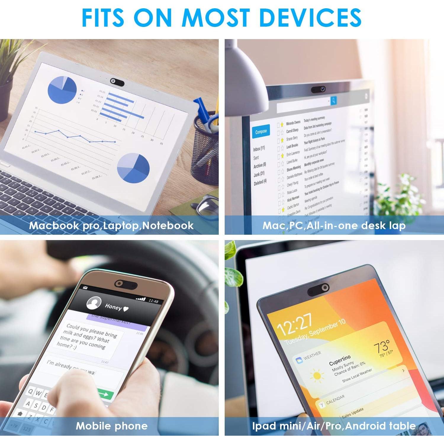 Cubierta de Webcam Deslizante HKDGYHON 3 Colores Protección Privacidad