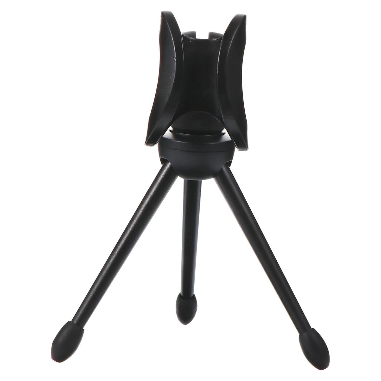 Trípode de micrófono portátil Hemoton plegable 12x6cm negro