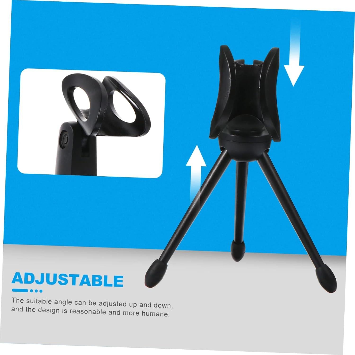 Trípode de micrófono portátil Hemoton plegable 12x6cm negro