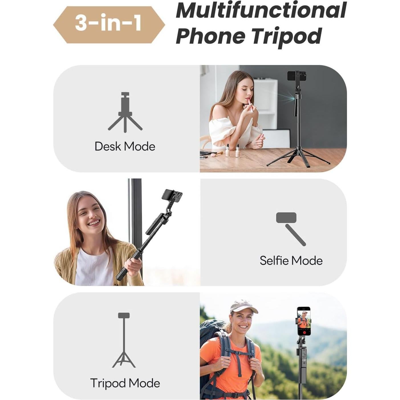 Trípode Automático USKEYVISION para Smartphone 68" Negro