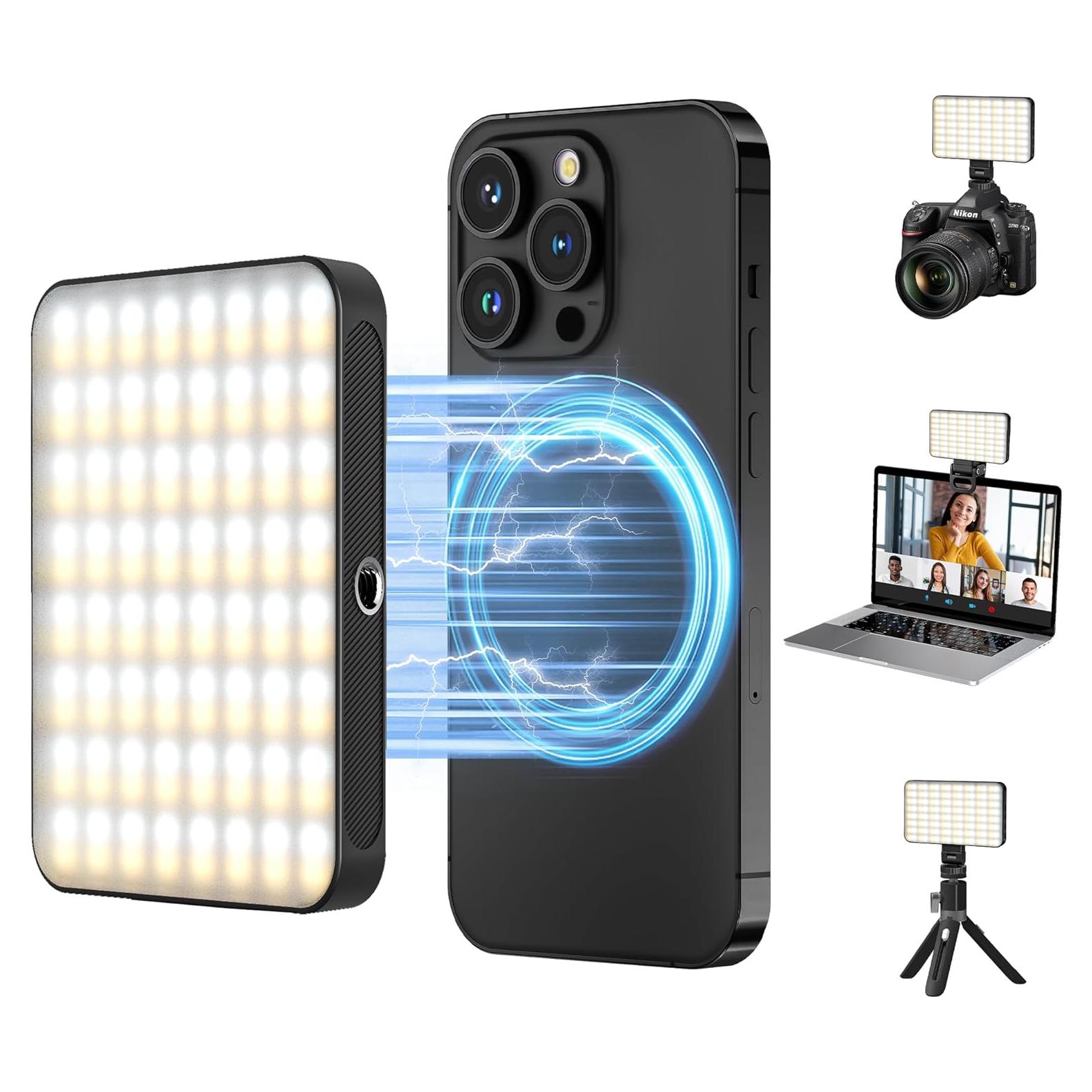 Luz de Selfie Magnética Gamiity Recargable 3 Modos 128 LEDs