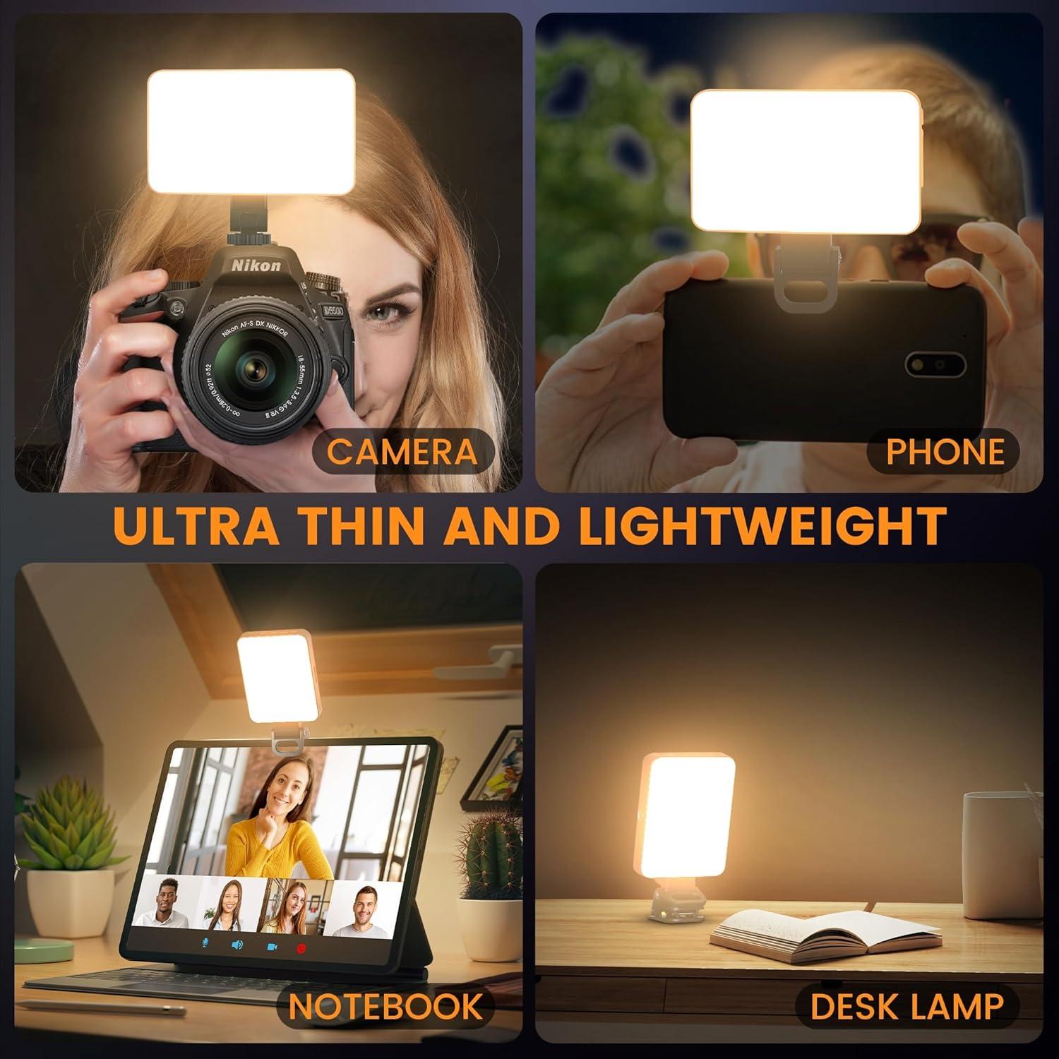 Luz de Selfie Magnética Gamiity Recargable 3 Modos 128 LEDs