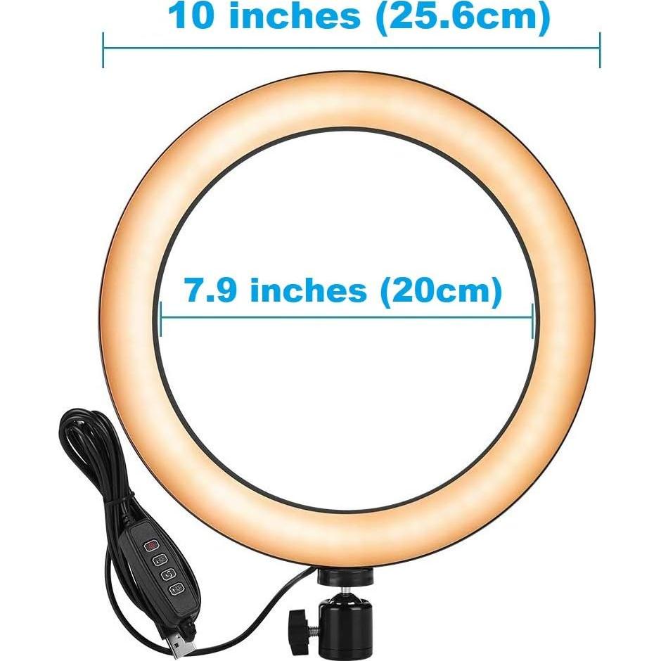 Soporte de Luz de Anillo Acetaken 10 Pulgadas Ajustable para Webcam