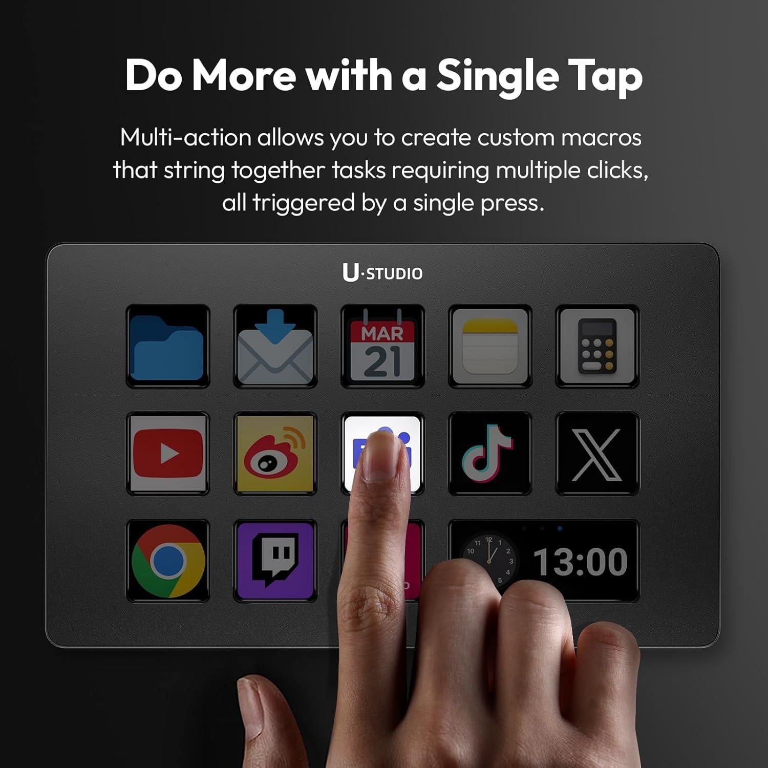 Controlador de Teclado Macro ULANZI D200, 14 Teclas LCD