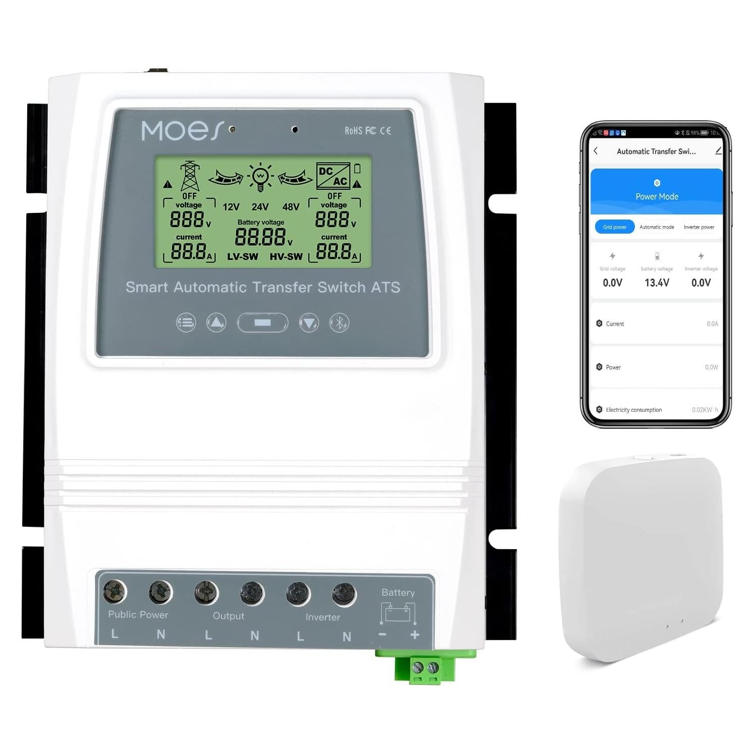 Interruptor Automático Solar/Eólico MOES 80A 8kW Control Remoto